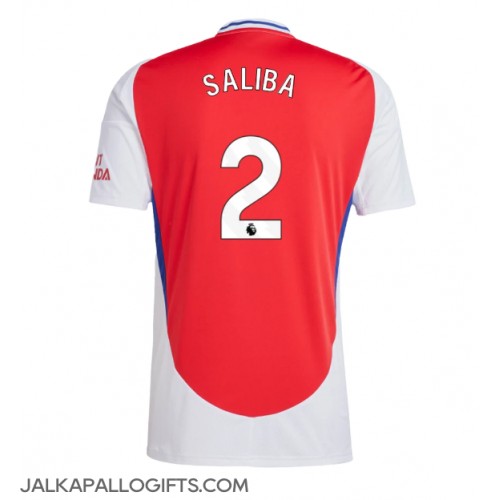 Arsenal William Saliba #2 Kotipaita 2024-25 Lyhythihainen